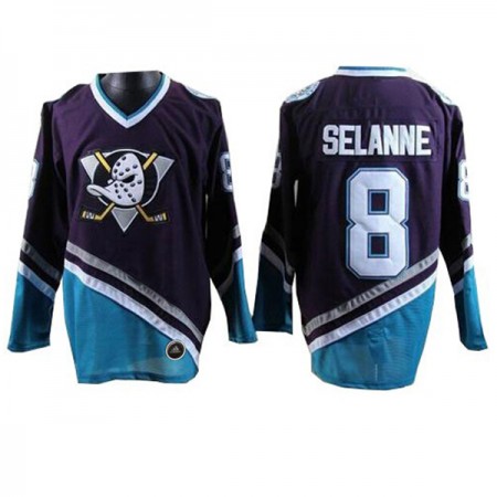 Mænd NHL Anaheim Ducks Mighty Ducks Trøje Teemu Selanne 8 CCM Throwback Authentic